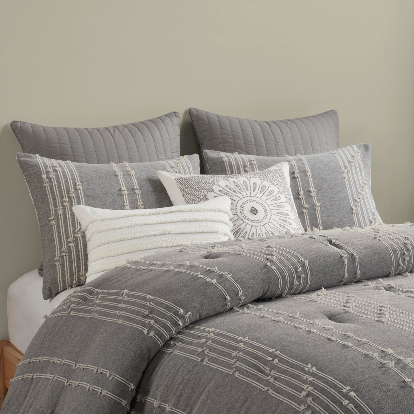 INK+IVY 3 Piece Cotton Jacquard Comforter Set