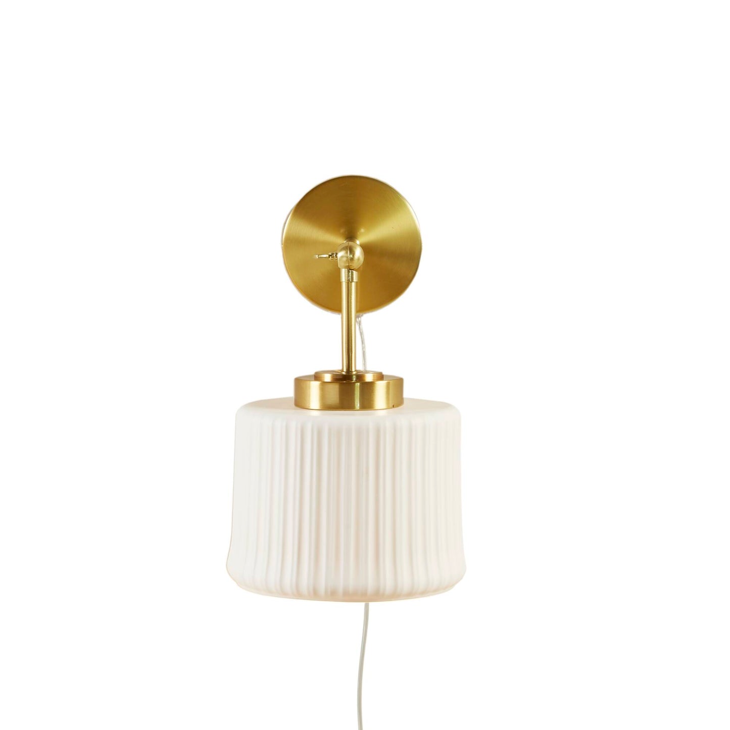 INK+IVY White Ceramic Wall Sconce with Adjustable Swing Arm