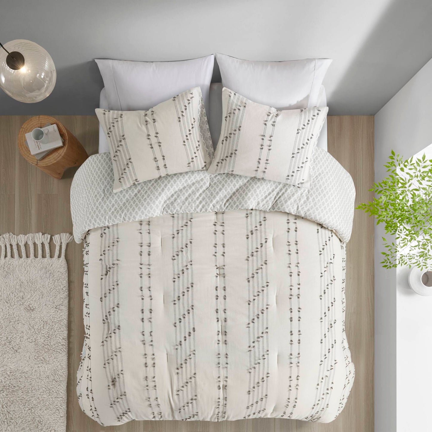 INK+IVY 3 Piece Cotton Jacquard Comforter Set