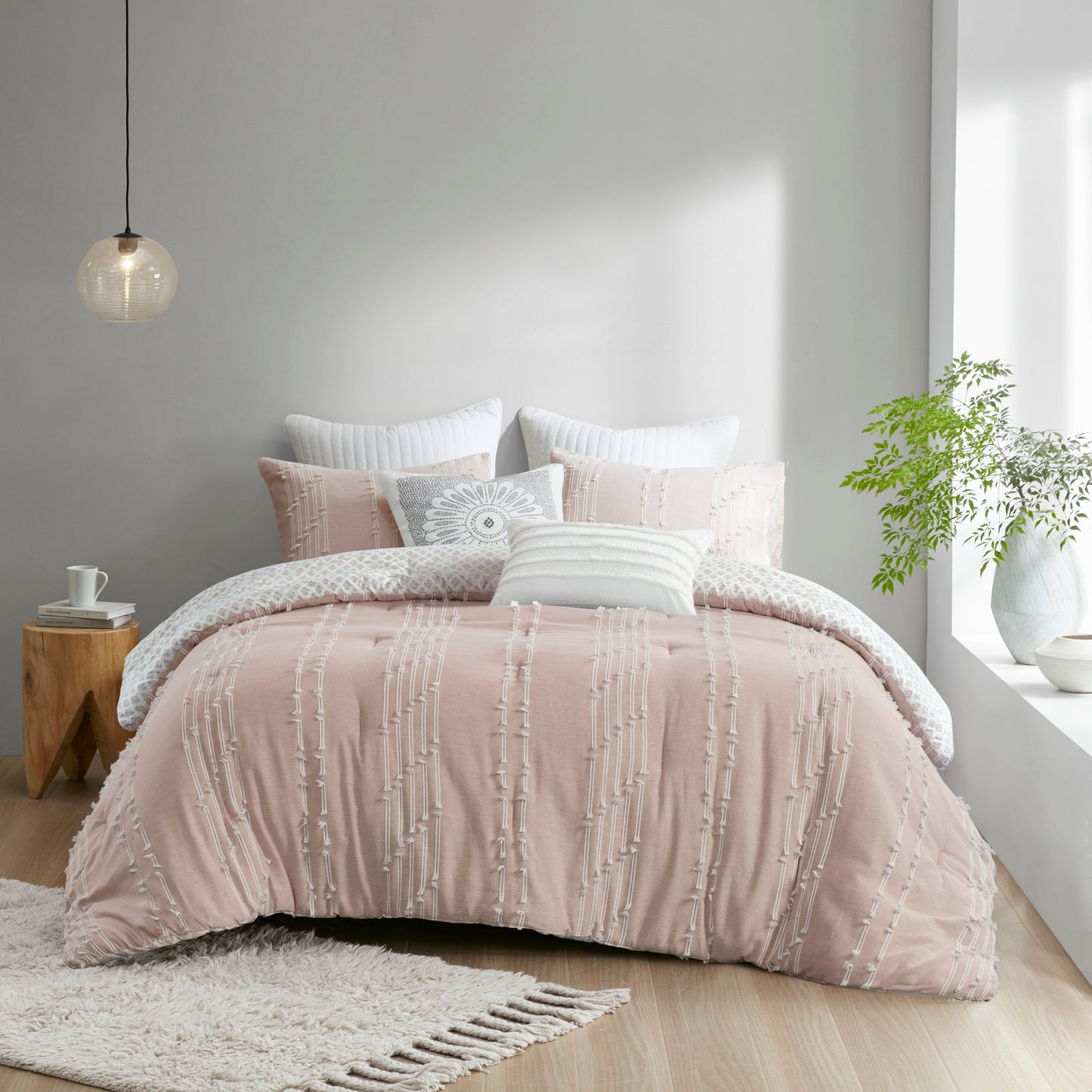 INK+IVY 3 Piece Cotton Jacquard Comforter Set