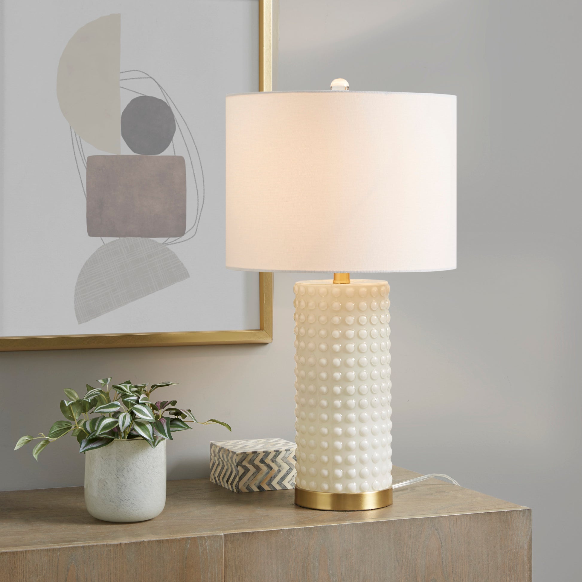 INK+IVY Textured Dot Table Lamp