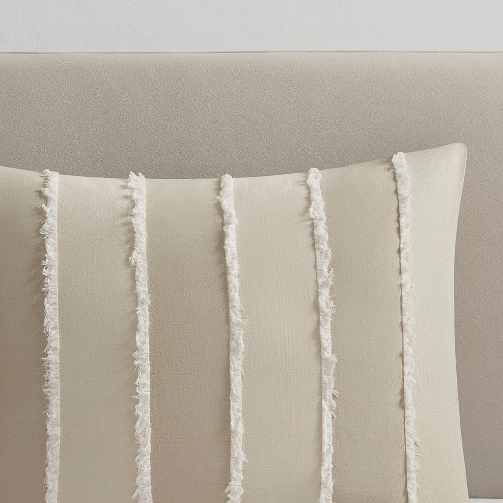 INK+IVY 3 Piece Striped Cotton Duvet Cover Set