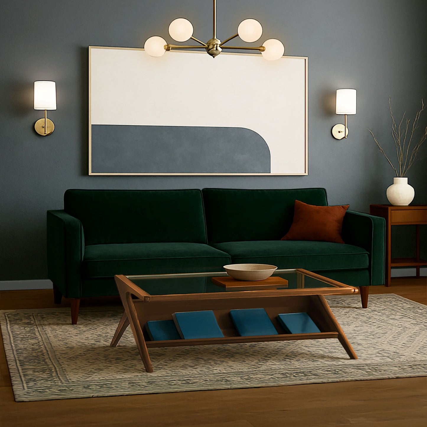 INK+IVY Coffee Table with Tempered Glass