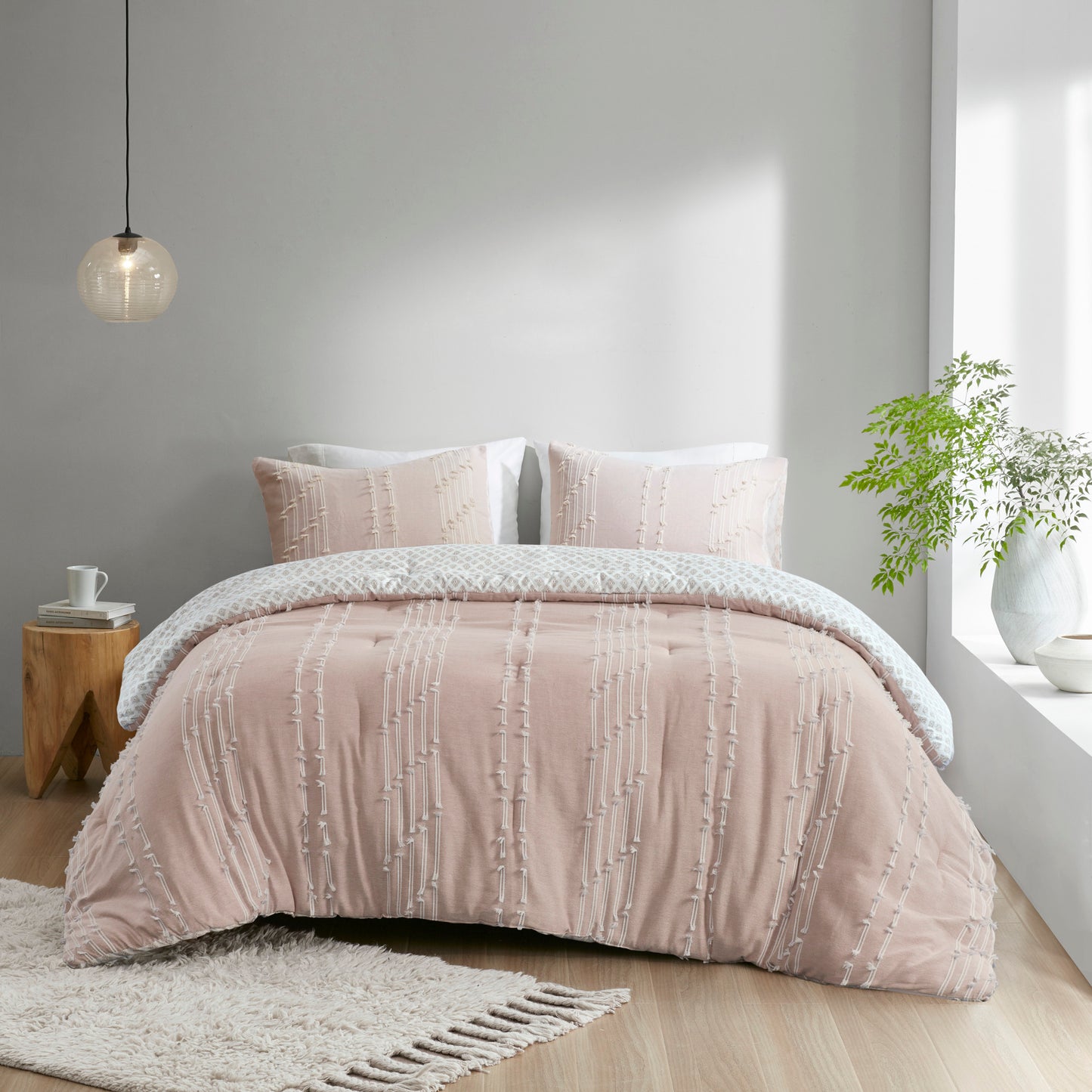 INK+IVY 3 Piece Cotton Jacquard Comforter Set