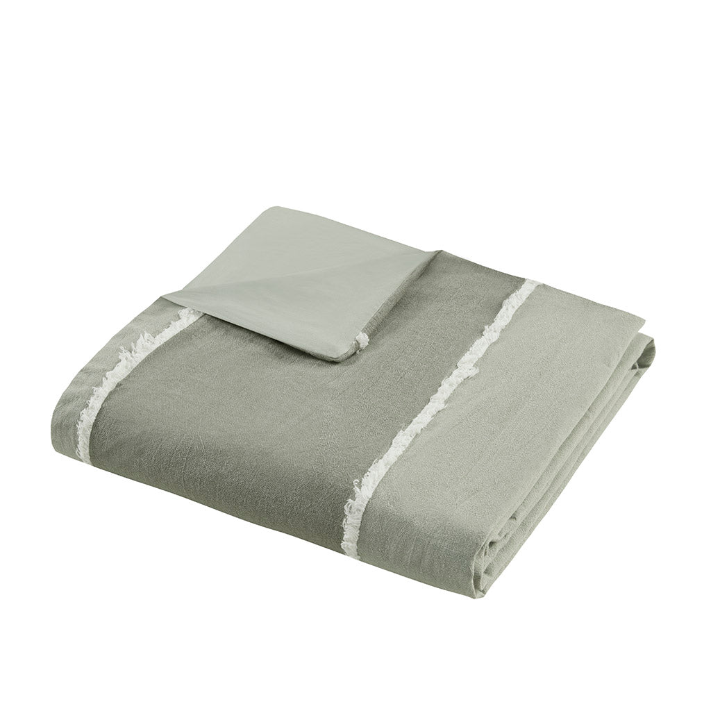 INK+IVY 3 Piece Striped Cotton Duvet Cover Set