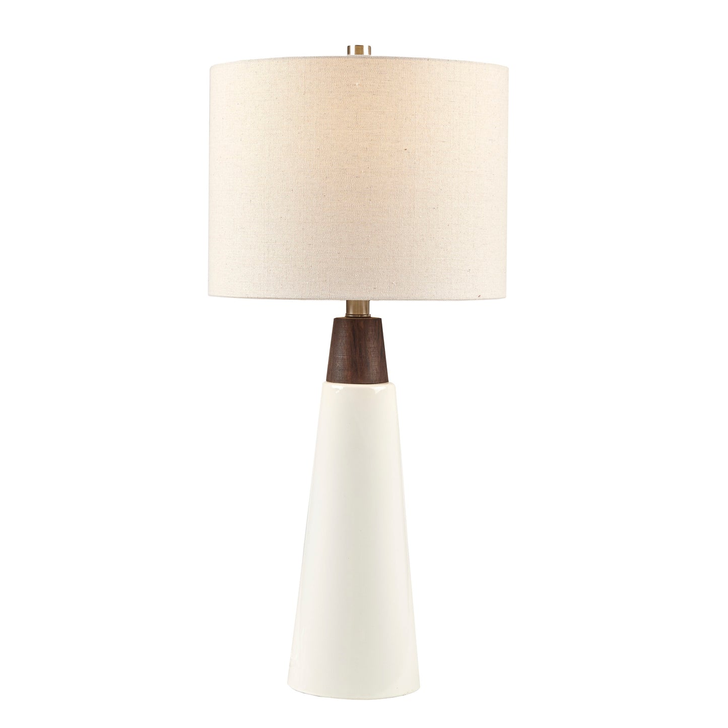 INK+IVY Triangular Ceramic and Wood Table Lamp