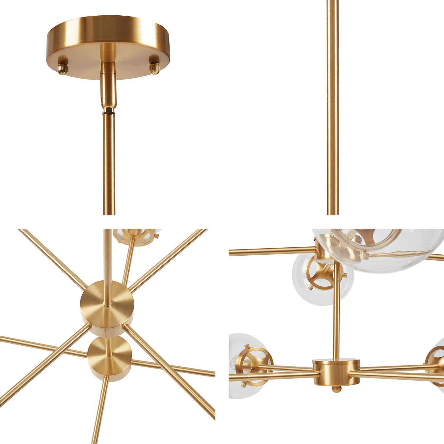 INK+IVY 8-Light Metal Chandelier with Globe Bulbs