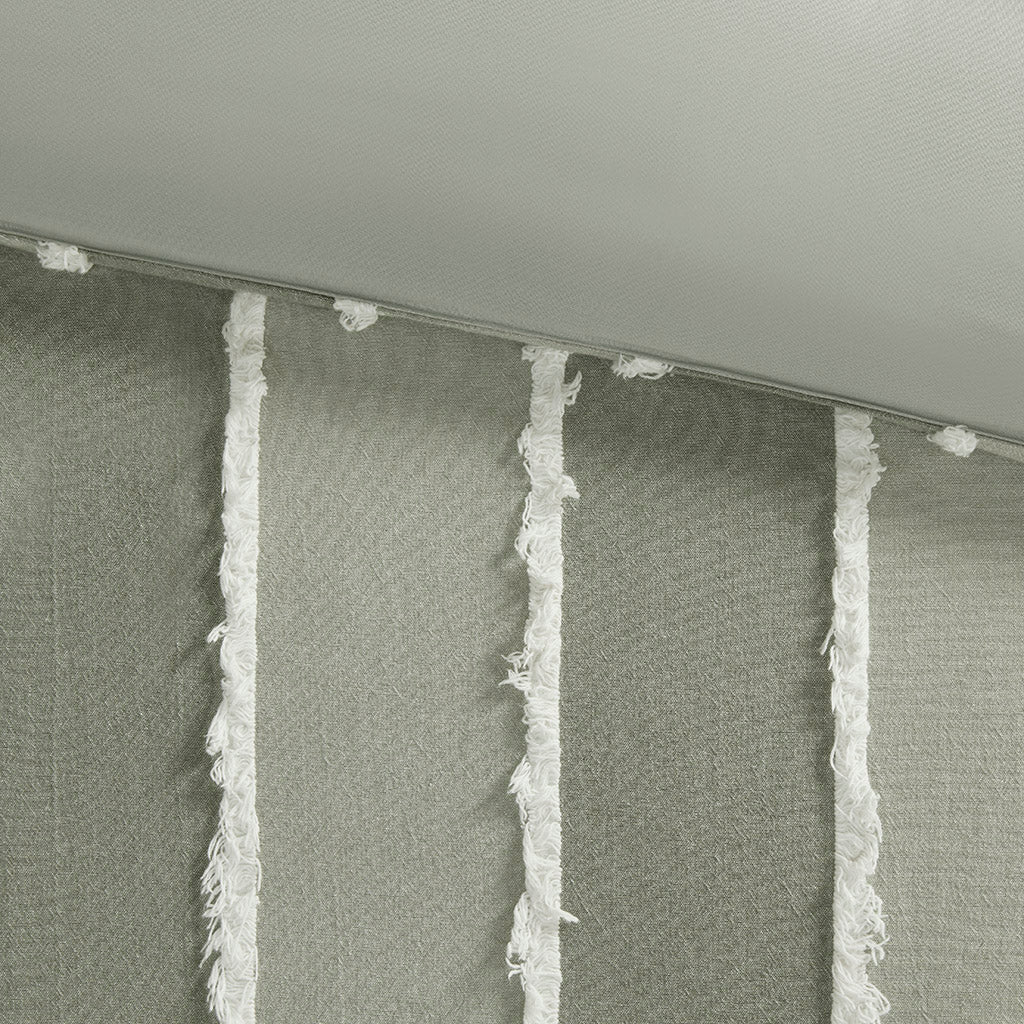 INK+IVY 3 Piece Striped Cotton Duvet Cover Set