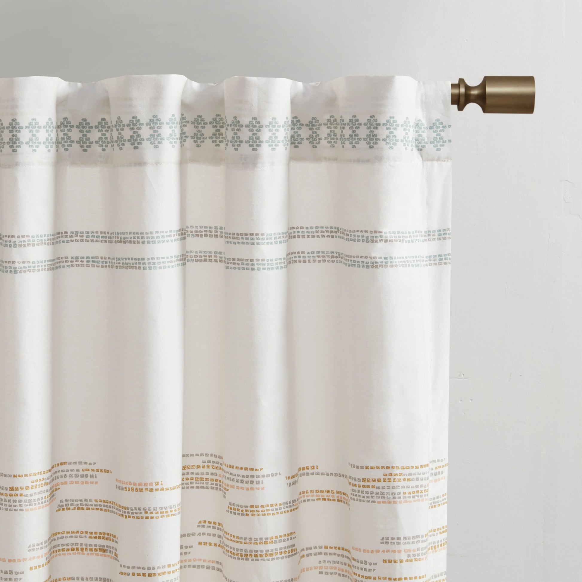 INK+IVY Cotton Printed Curtain Panel with tassel trim and Lining
