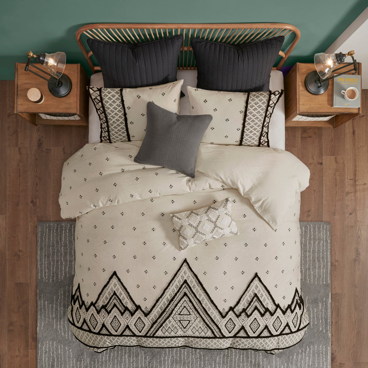 INK+IVY 3 Piece Flax and Cotton Blended Duvet Cover Set