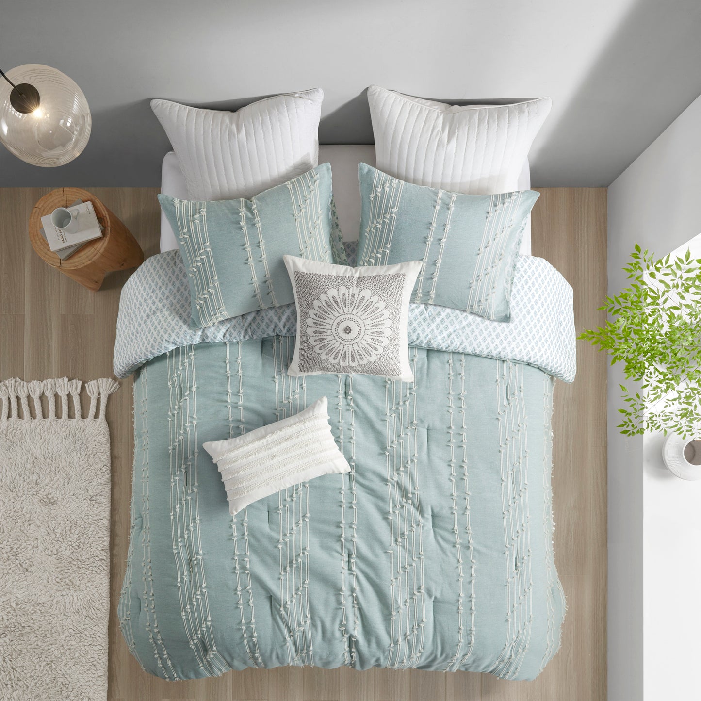 INK+IVY 3 Piece Cotton Jacquard Comforter Set