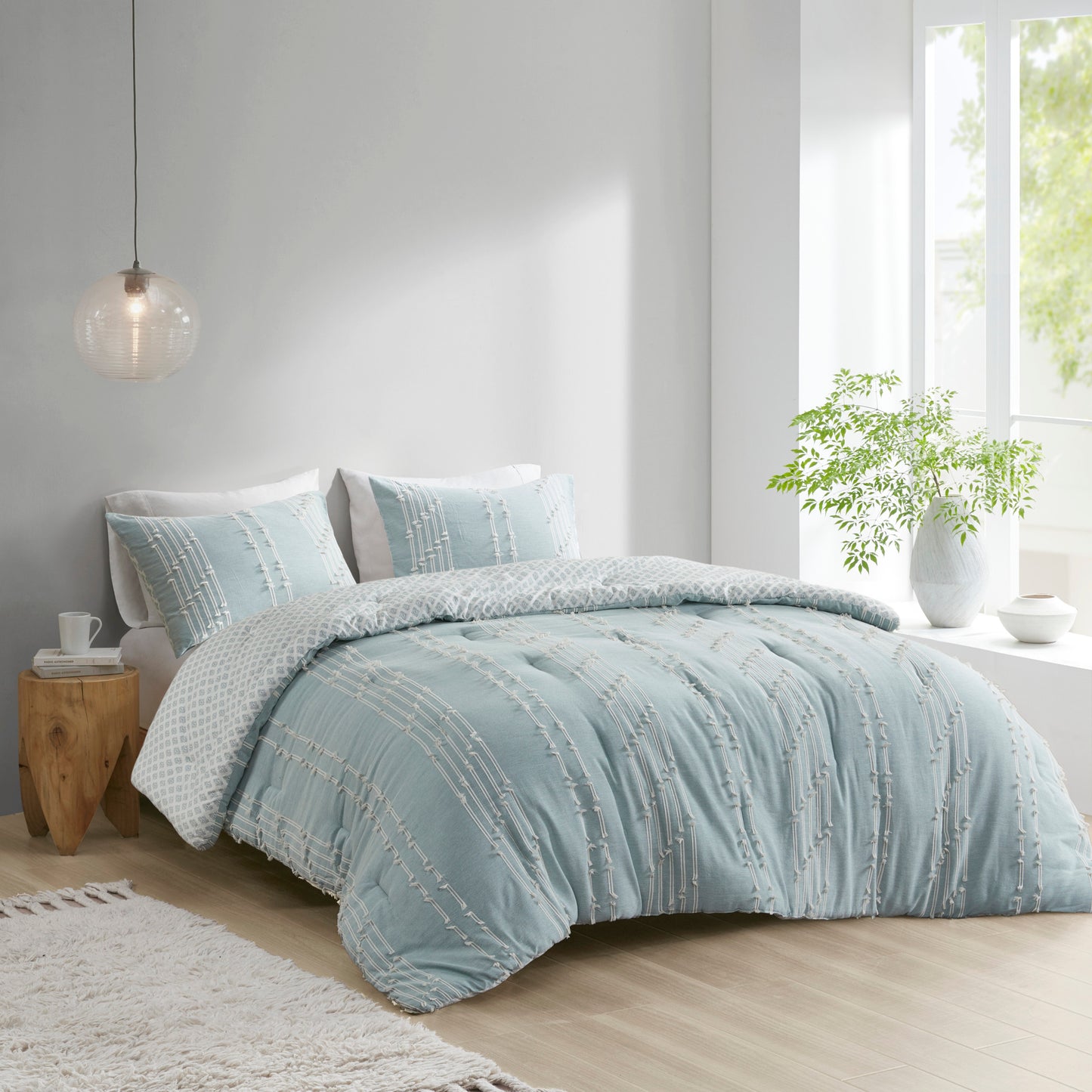 INK+IVY 3 Piece Cotton Jacquard Comforter Set