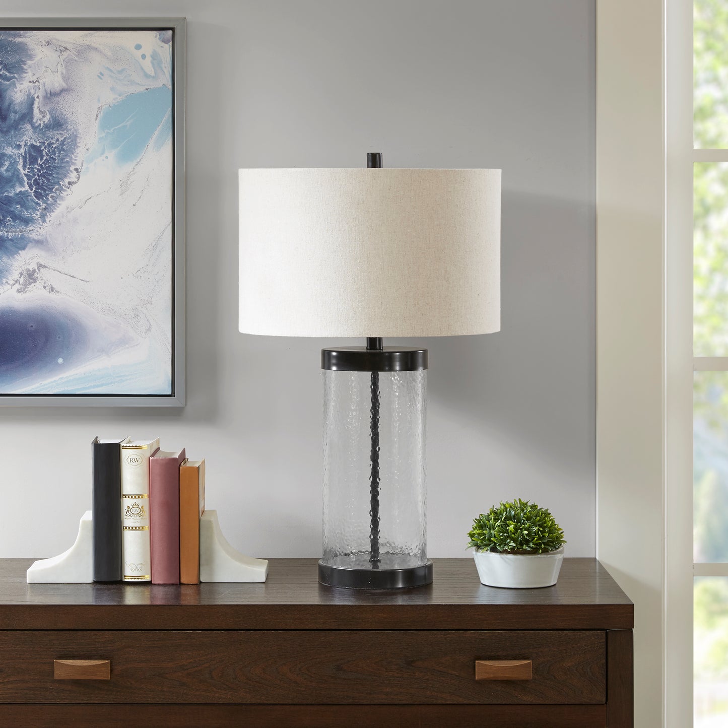 INK+IVY Glass Cylinder Table Lamp