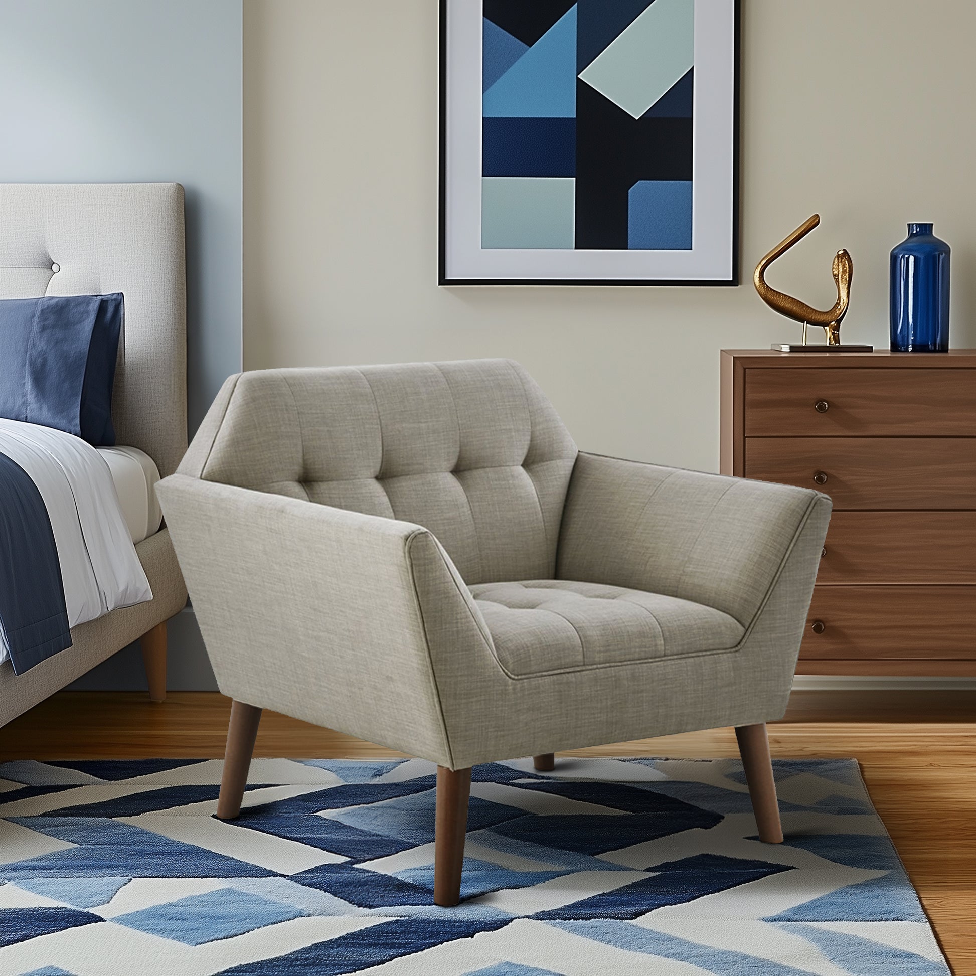 INK+IVY Newport Wide Mid-Century Modern Lounge Chair