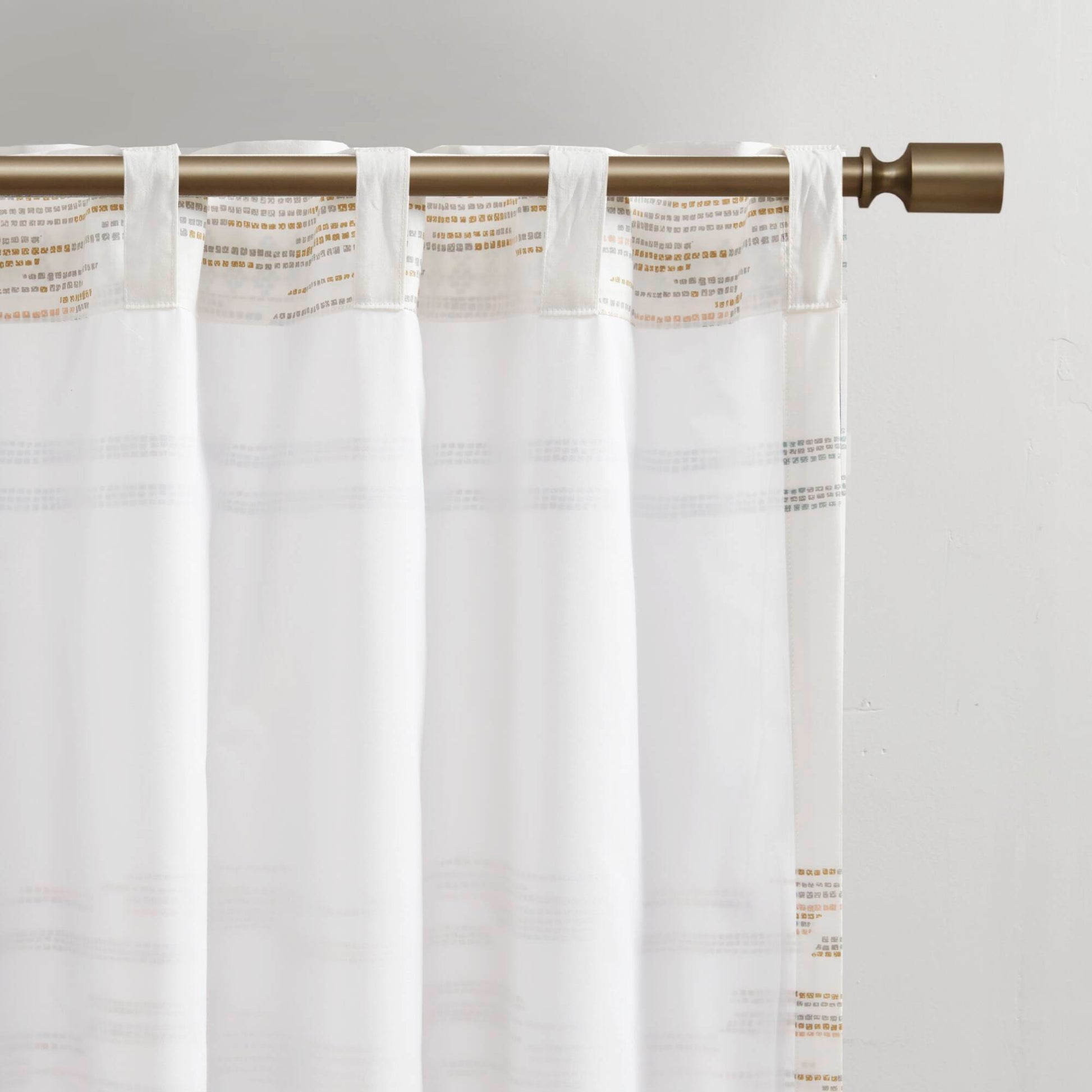 INK+IVY Cotton Printed Curtain Panel with tassel trim and Lining