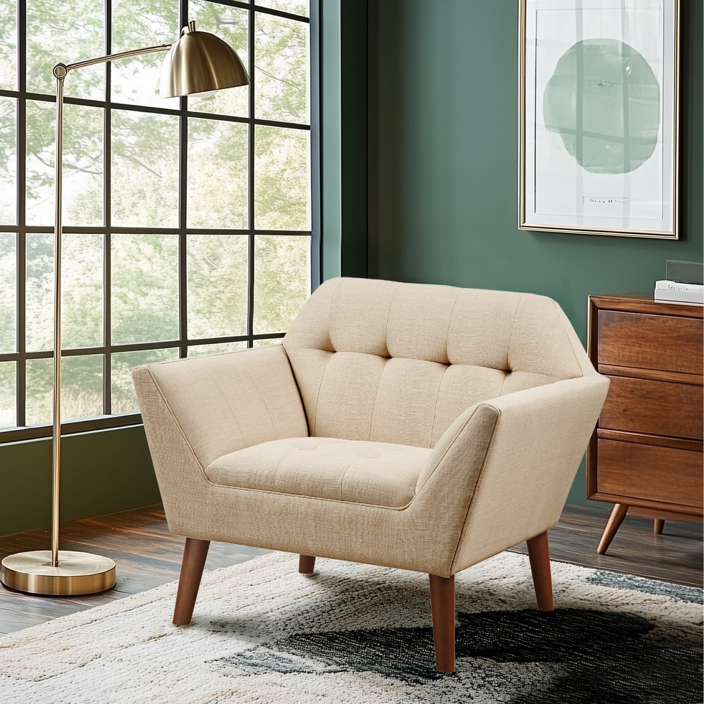 INK+IVY Newport Wide Mid-Century Modern Lounge Chair