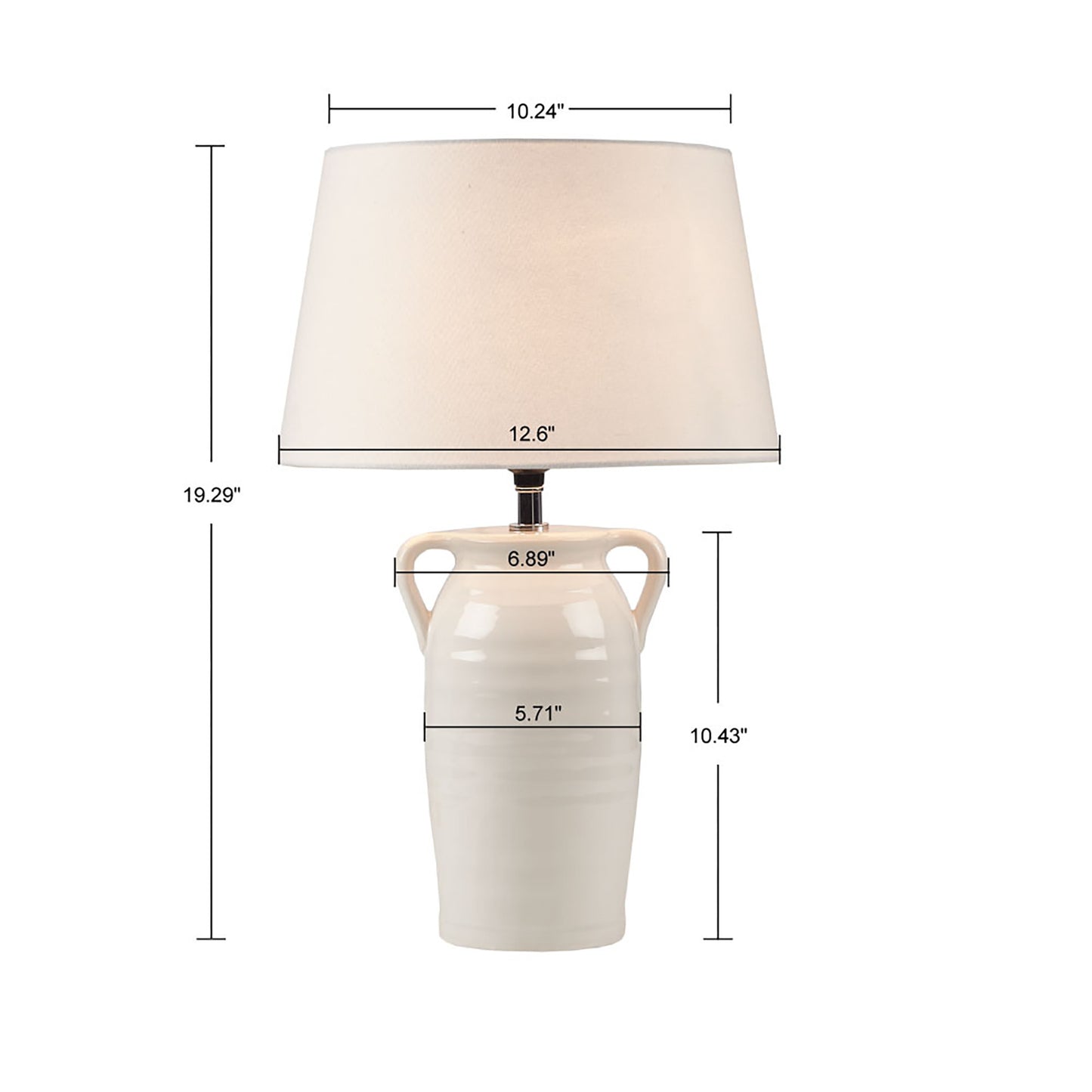 INK+IVY Ceramic Table Lamp with Handles