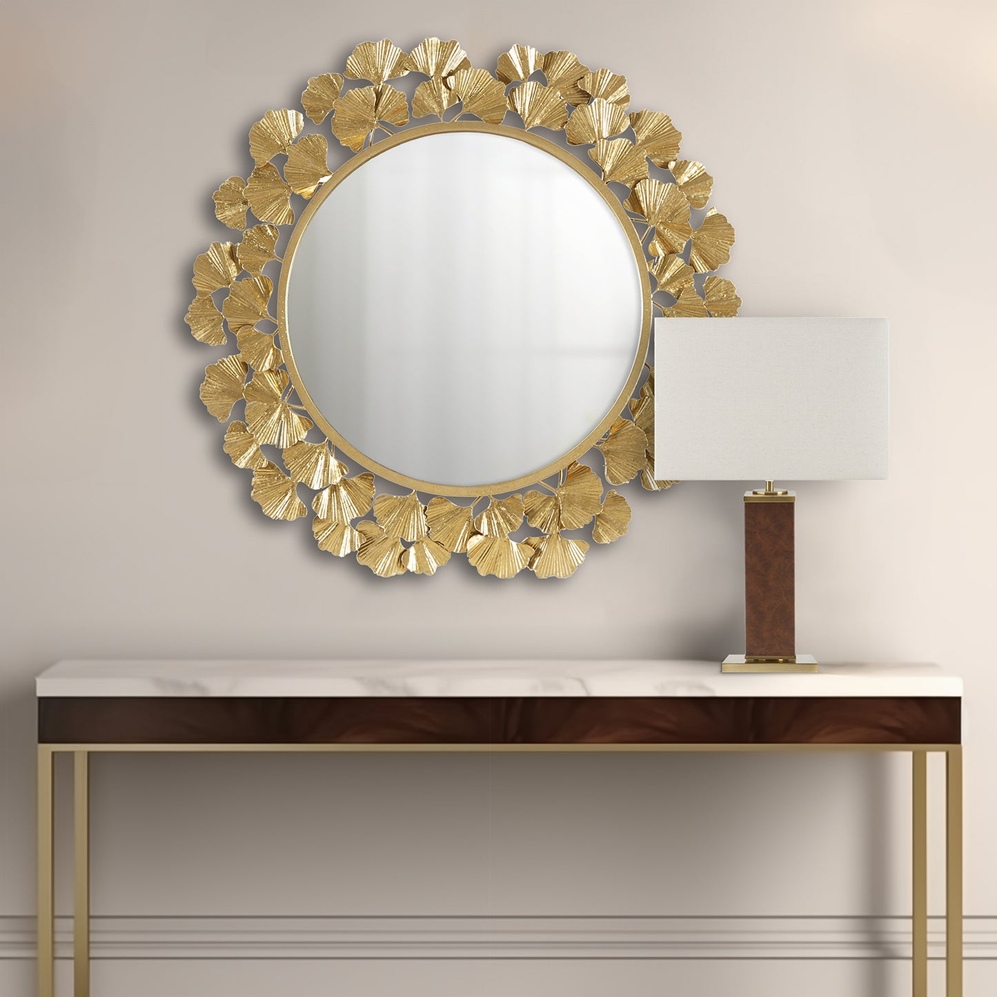 INK+IVY Faux Leather Table Lamp