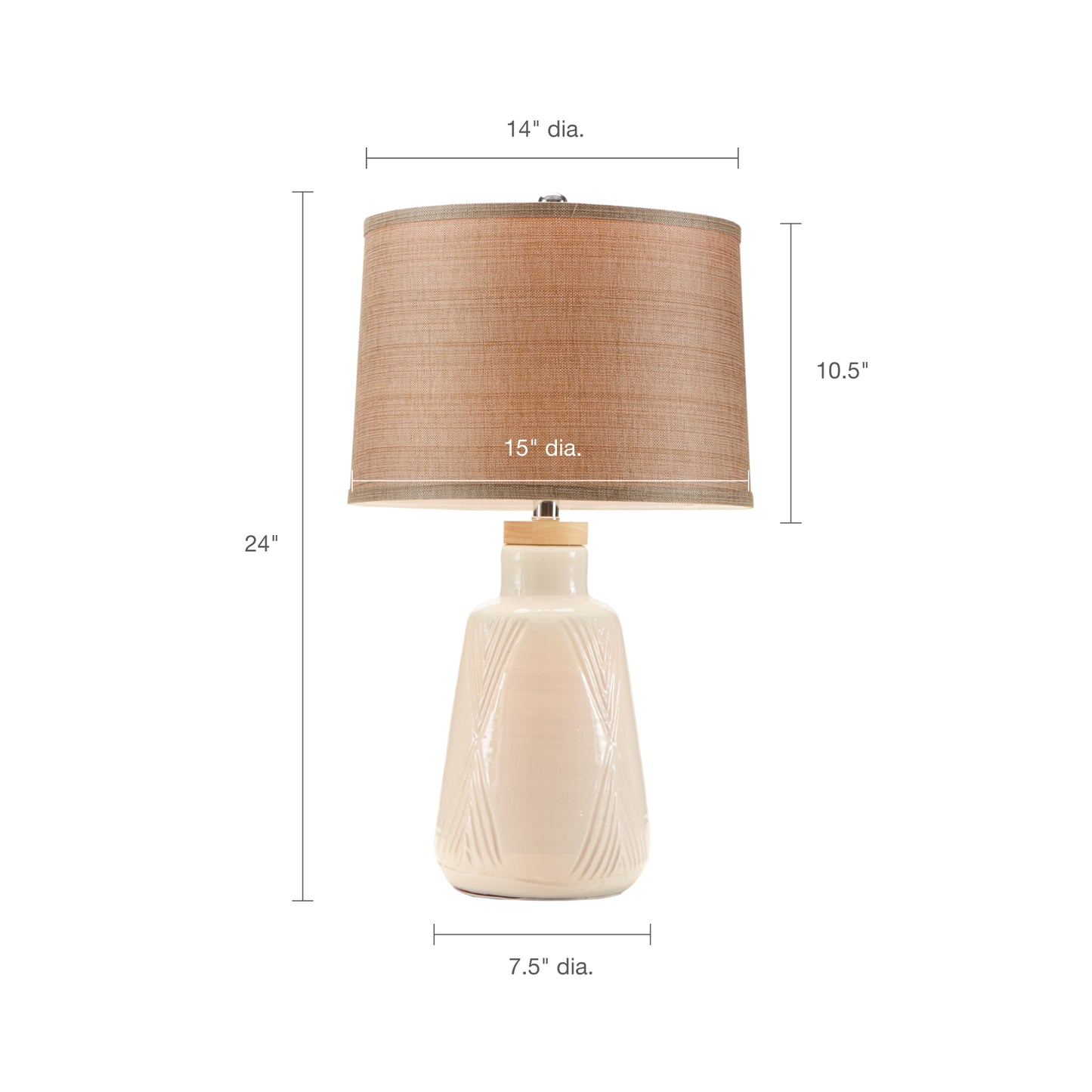 INK+IVY Boho Textured Ceramic Table Lamp