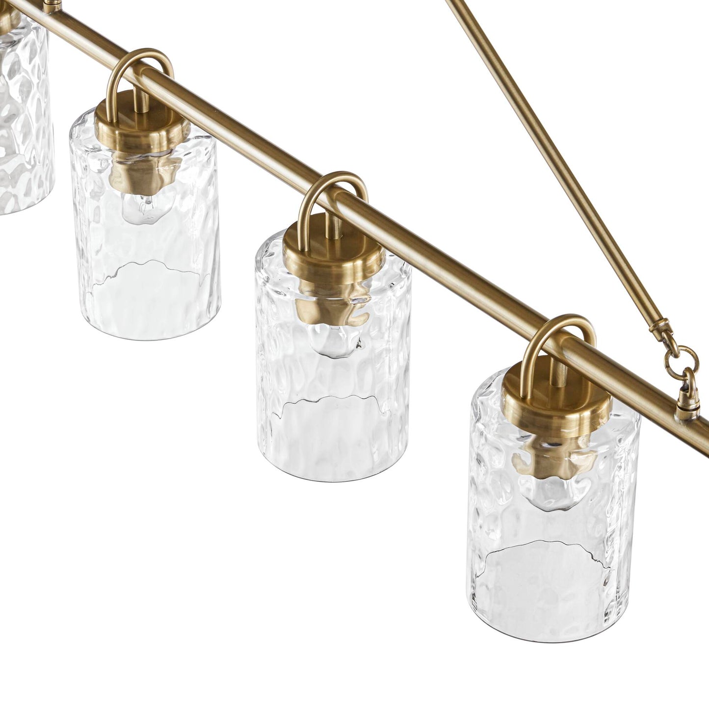 INK+IVY 5-light Linear Chandelier with Textured Glass Shades