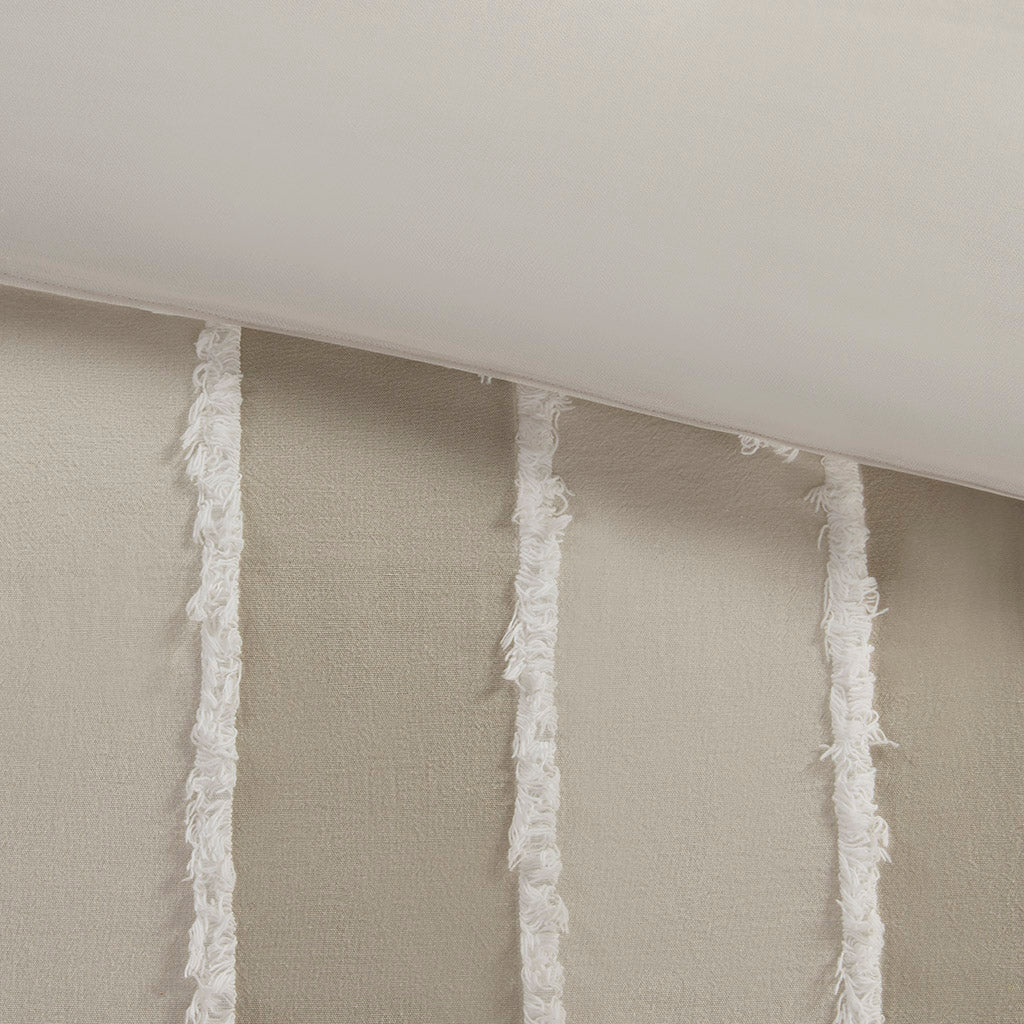 INK+IVY 3 Piece Striped Cotton Duvet Cover Set