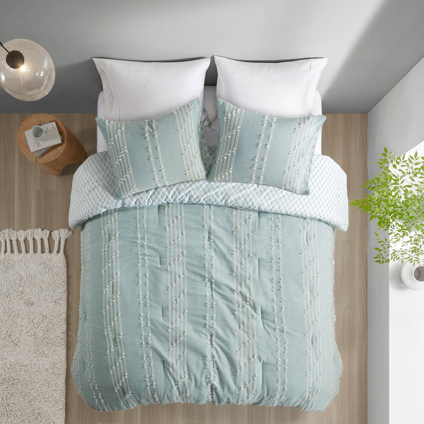 INK+IVY 3 Piece Cotton Jacquard Comforter Set