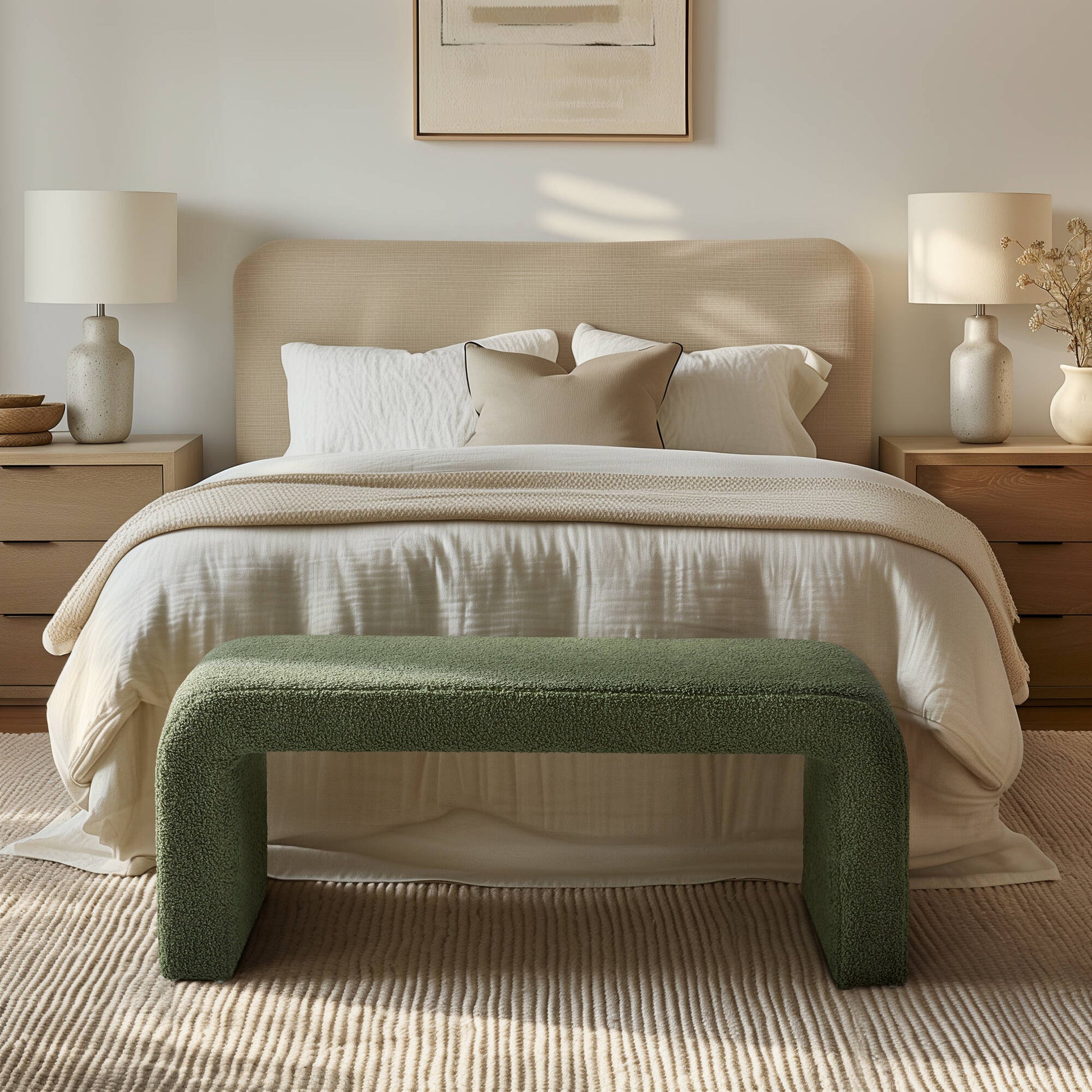 INK+IVY Boucle Waterfall Bench