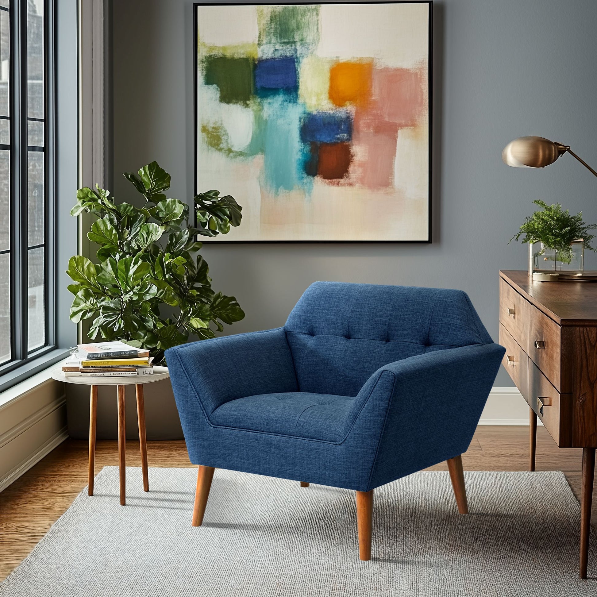 INK+IVY Newport Wide Mid-Century Modern Lounge Chair
