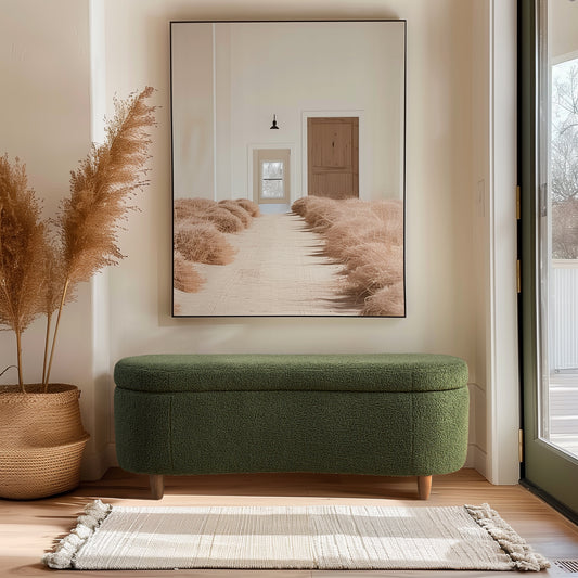 INK+IVY Boucle Flip Top Storage Bench