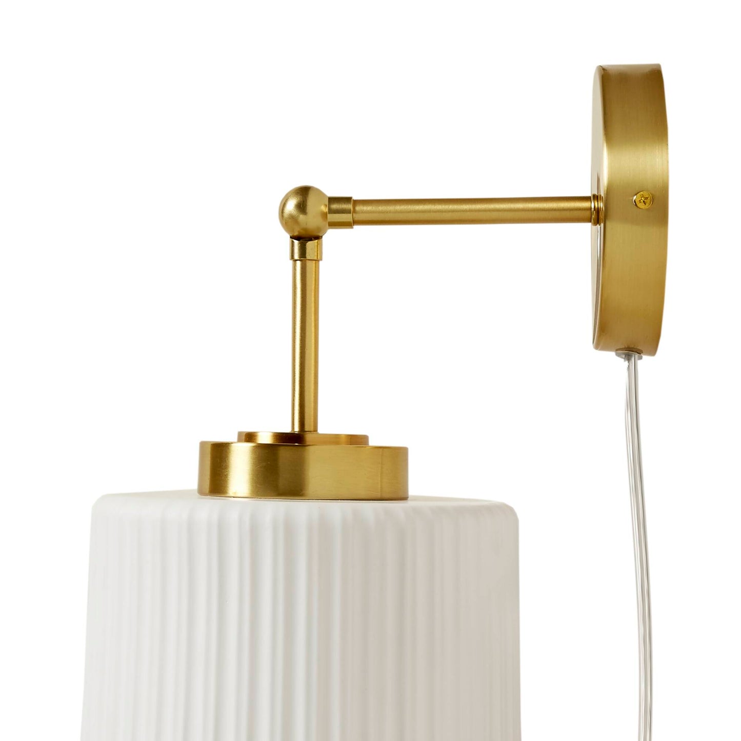 INK+IVY White Ceramic Wall Sconce with Adjustable Swing Arm