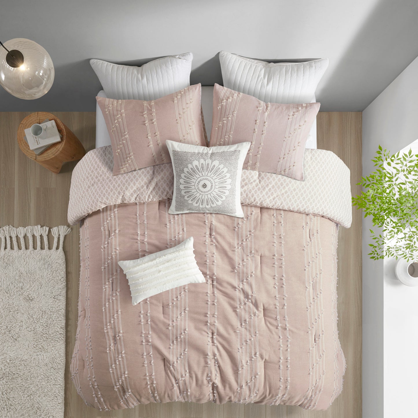 INK+IVY 3 Piece Cotton Jacquard Comforter Set