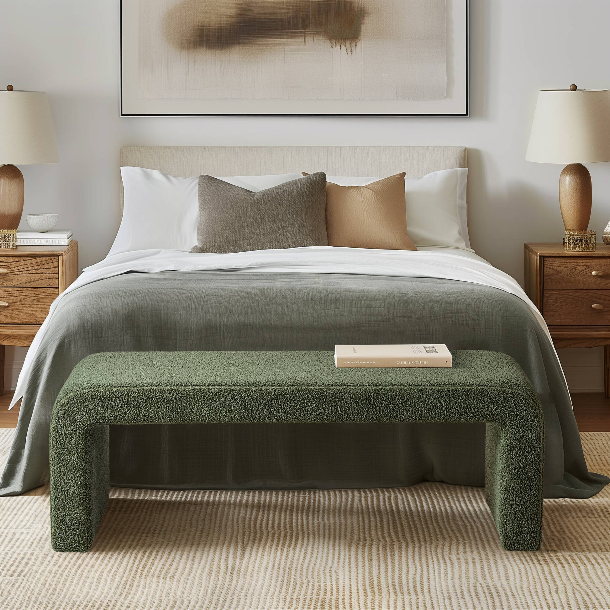 INK+IVY Boucle Waterfall Bench