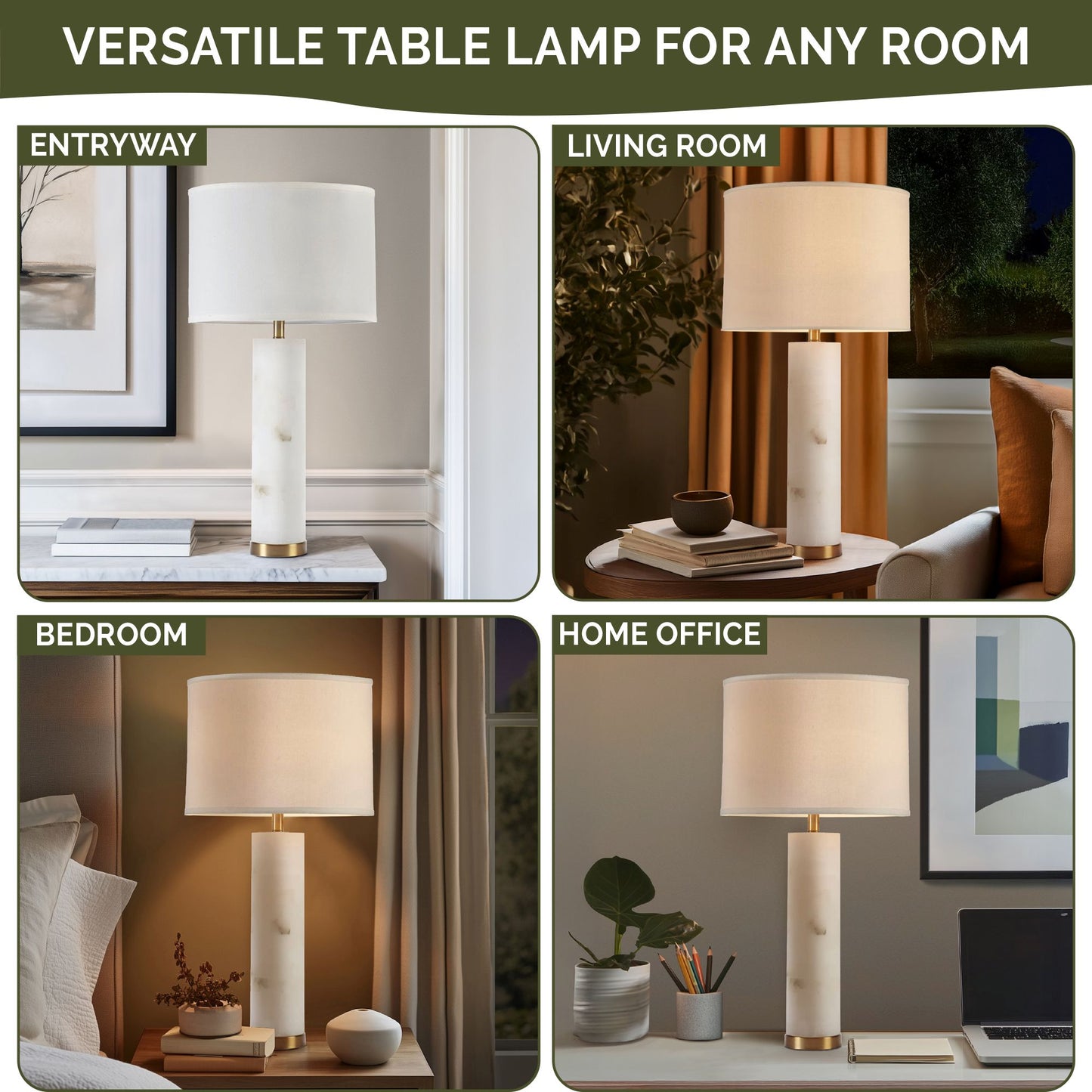 INK+IVY Alabaster Table Lamp