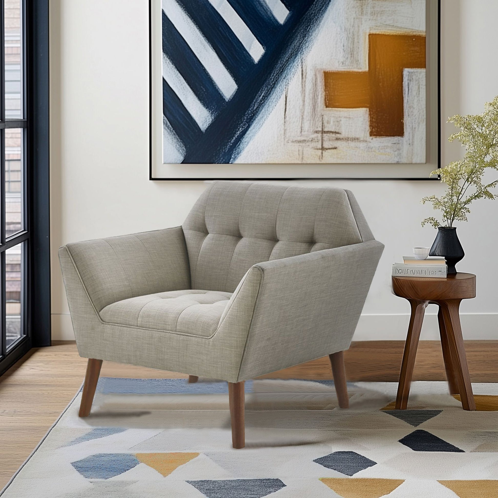 INK+IVY Newport Wide Mid-Century Modern Lounge Chair