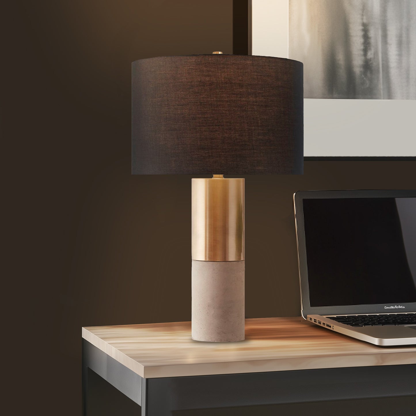 INK+IVY Concrete Table Lamp