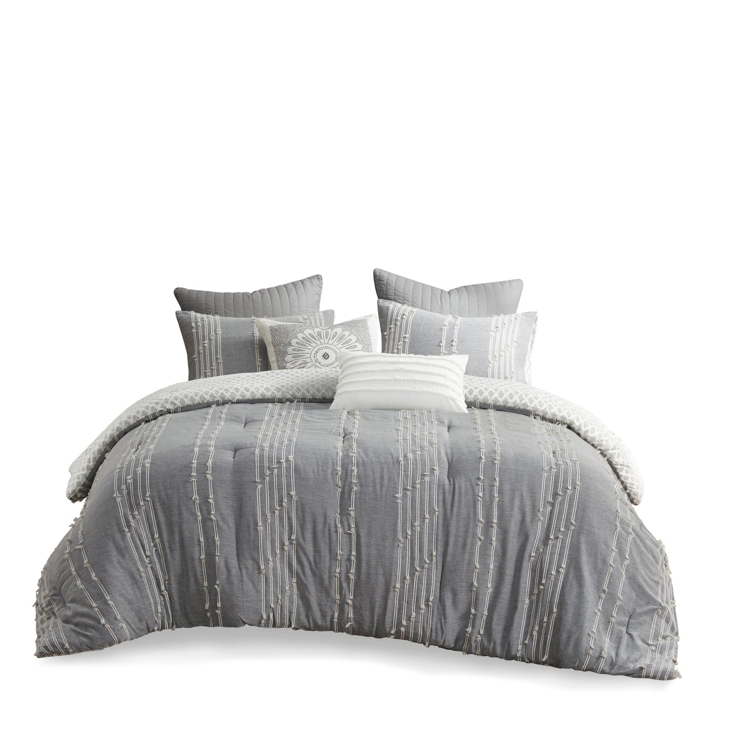 INK+IVY 3 Piece Cotton Jacquard Comforter Set