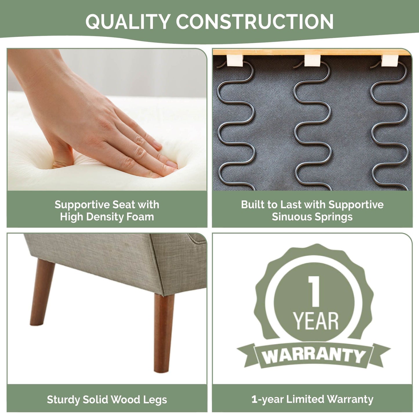 INK+IVY Newport Wide Mid-Century Modern Lounge Chair