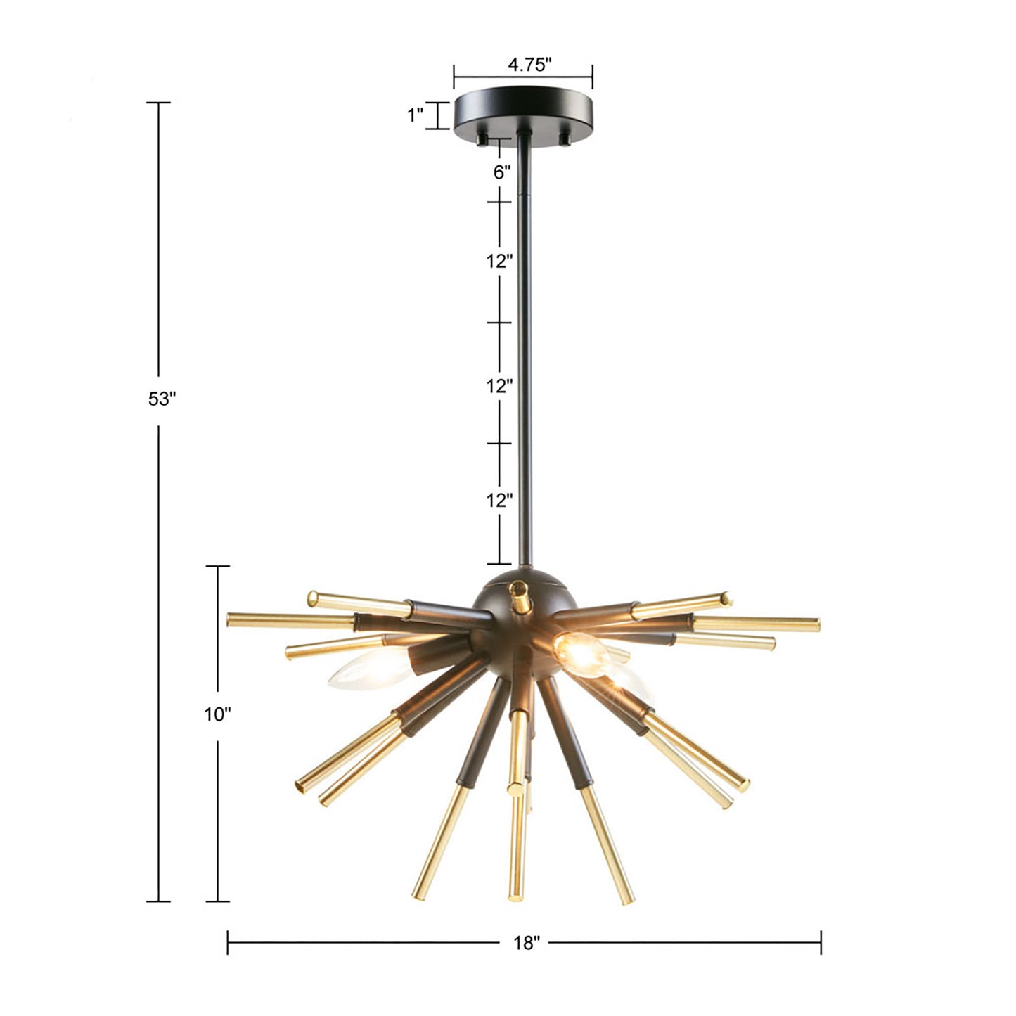 INK+IVY 3-Light Spiked Chandelier