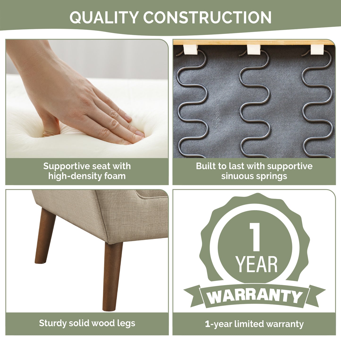 INK+IVY Newport Wide Mid-Century Modern Lounge Chair