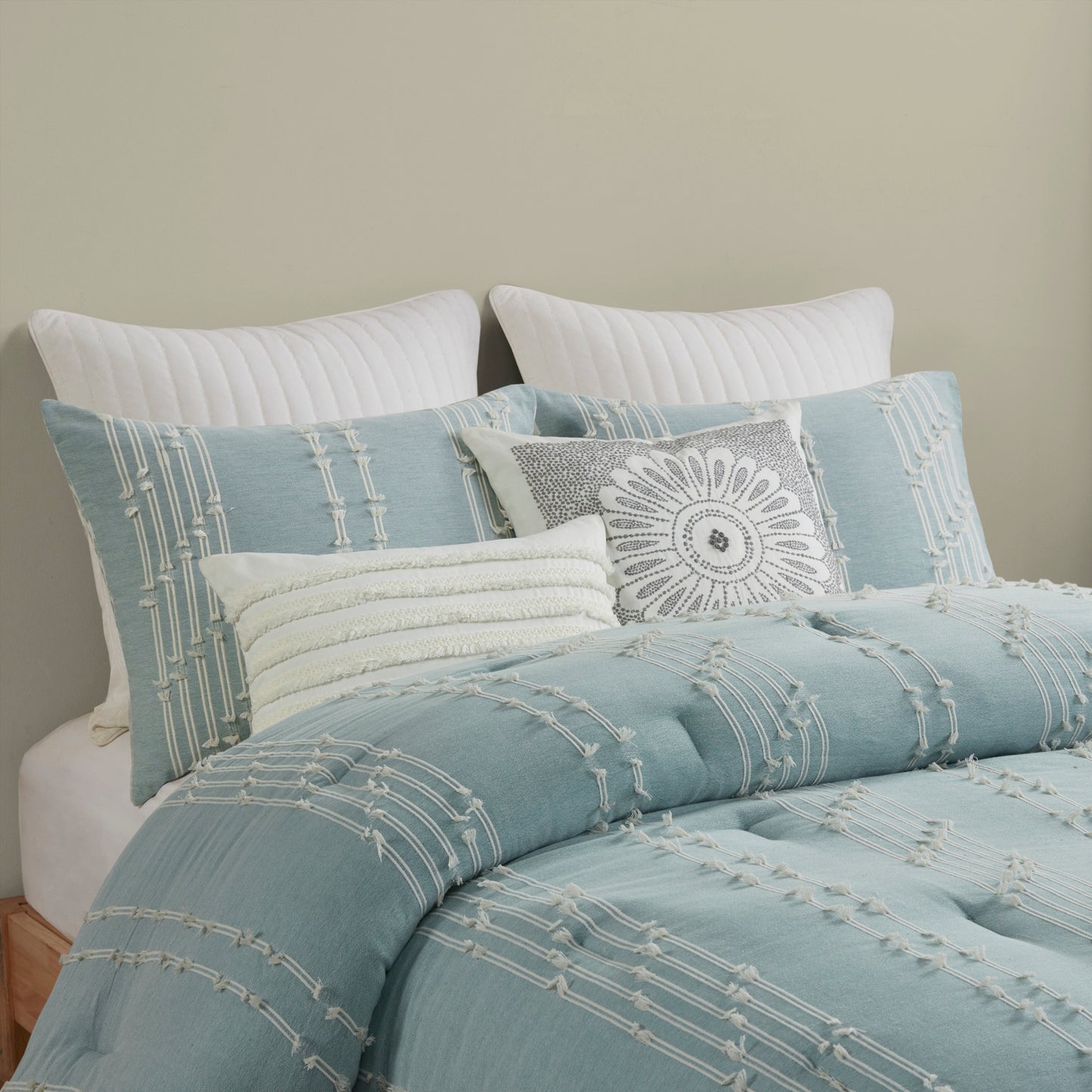 INK+IVY 3 Piece Cotton Jacquard Comforter Set