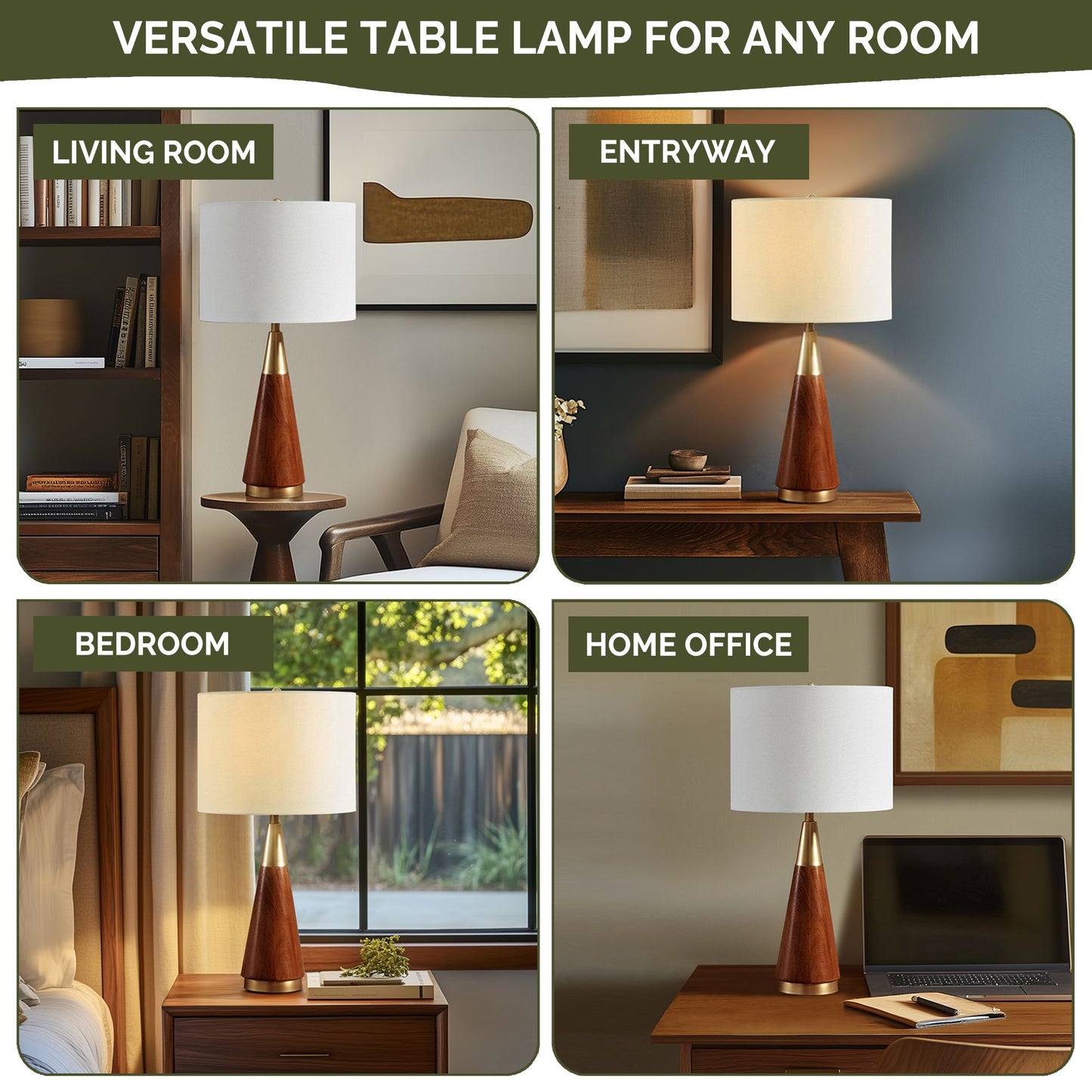 INK+IVY Triangular Table Lamp