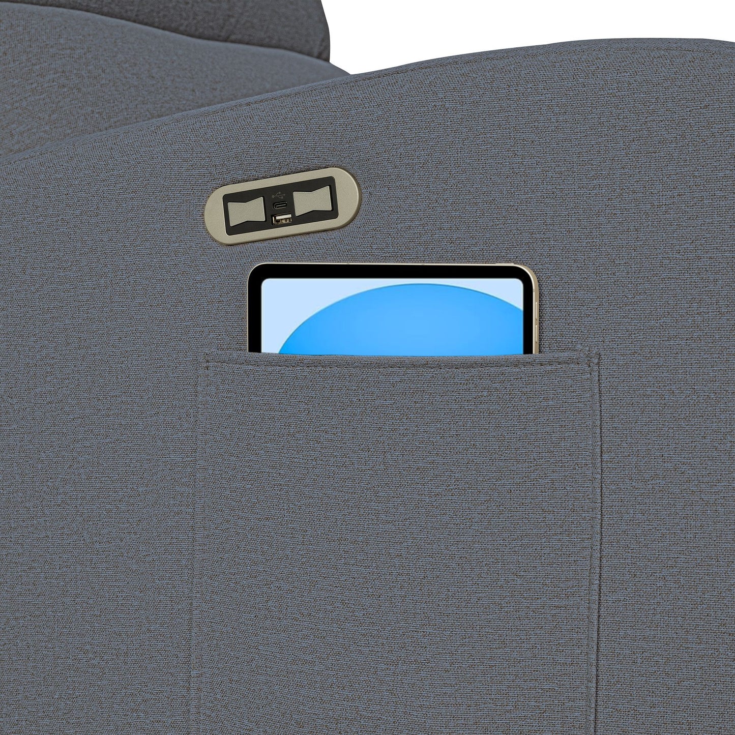 Dakota Power Recliner 3-in-1 with Swivel, Glider, USB Ports