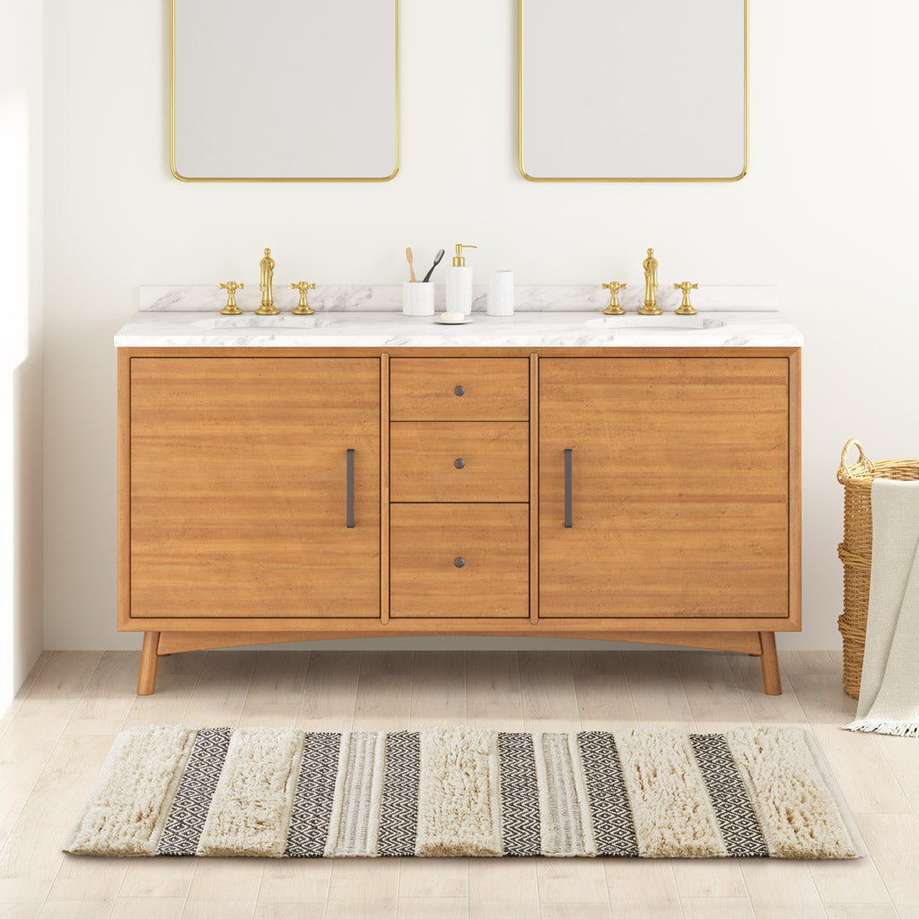 Asher Woven Texture Stripe Bath Rug