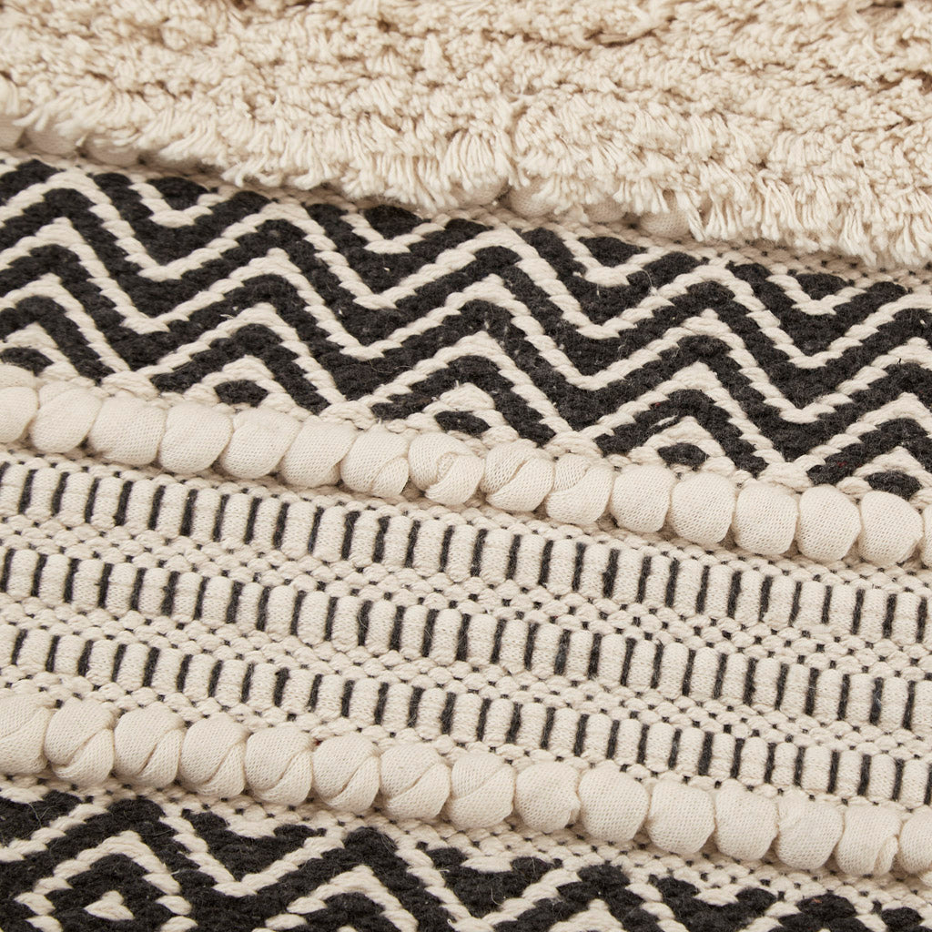Asher Woven Texture Stripe Bath Rug