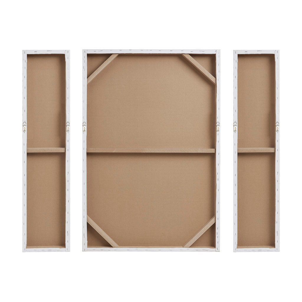 Silver Sand Hand Embellished Abstract 3-piece Canvas Wall Art Set