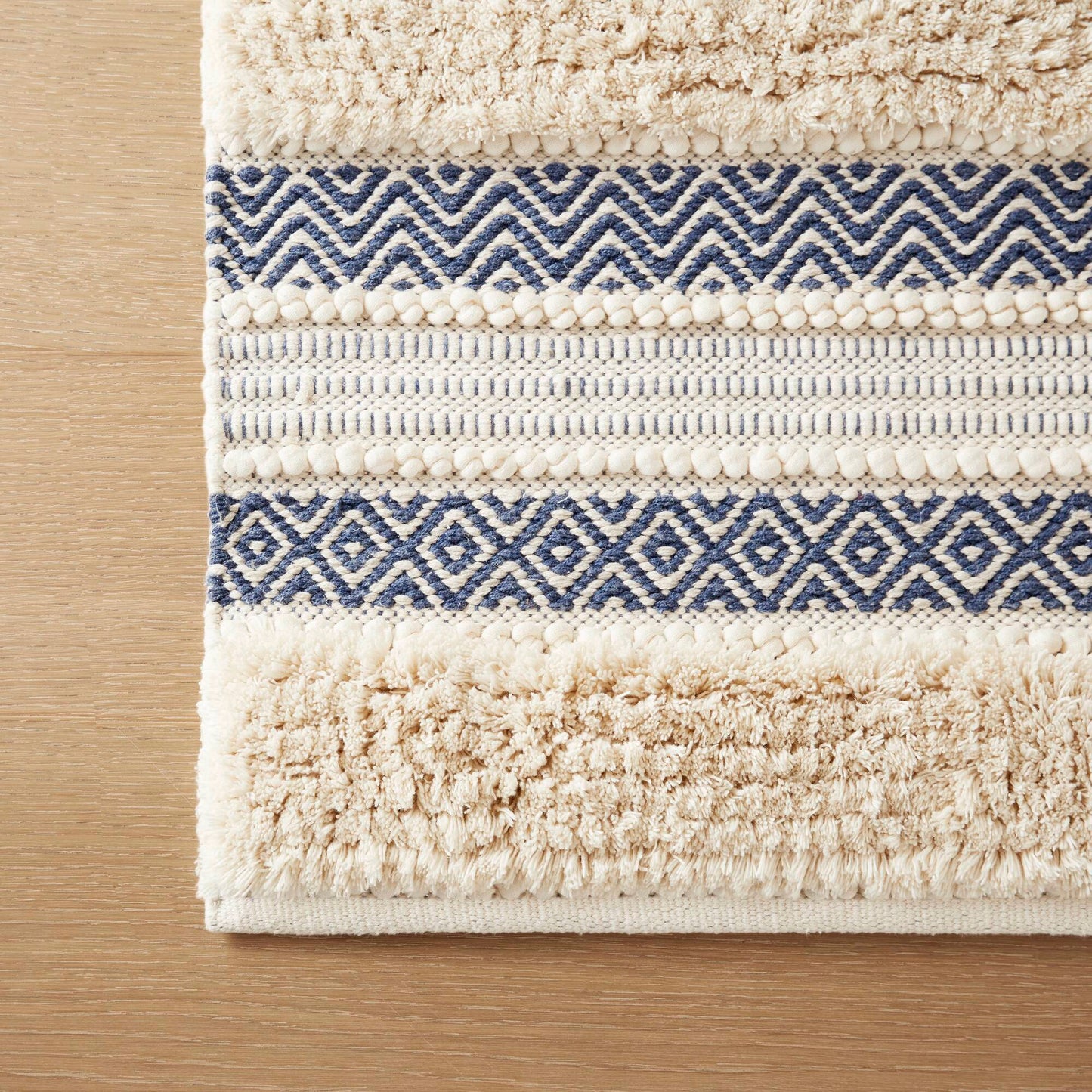 Asher Woven Texture Stripe Bath Rug
