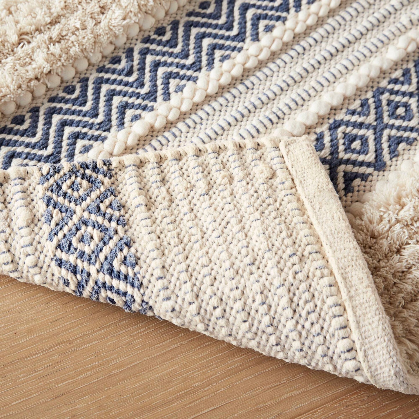 Asher Woven Texture Stripe Bath Rug