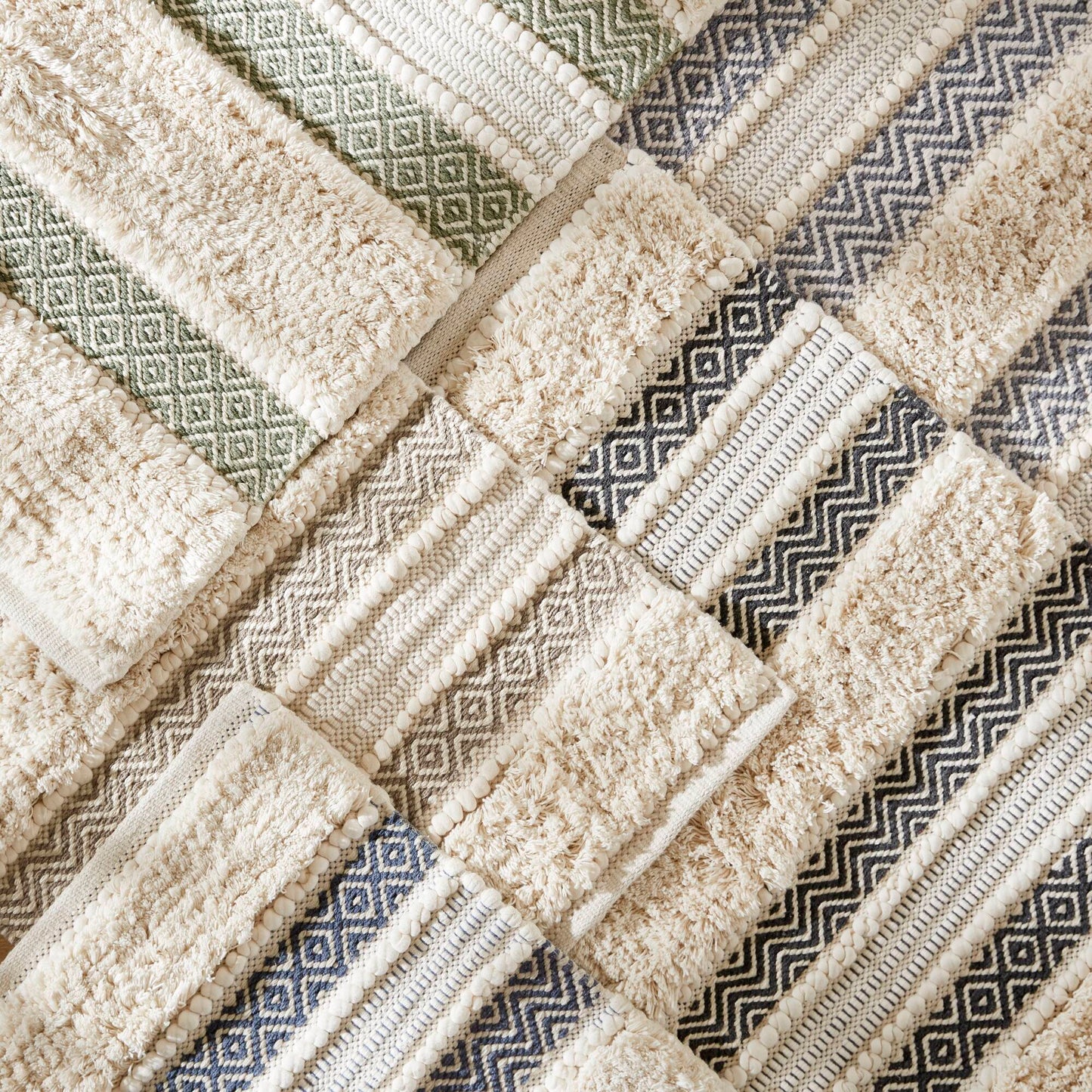 Asher Woven Texture Stripe Bath Rug