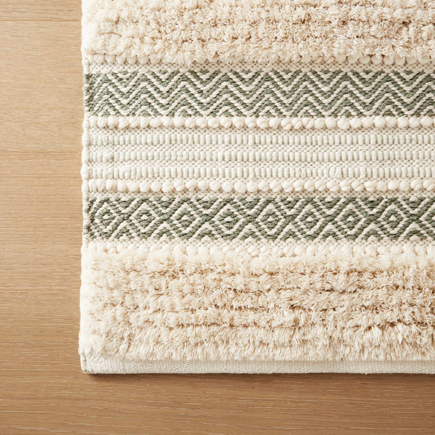 Asher Woven Texture Stripe Bath Rug