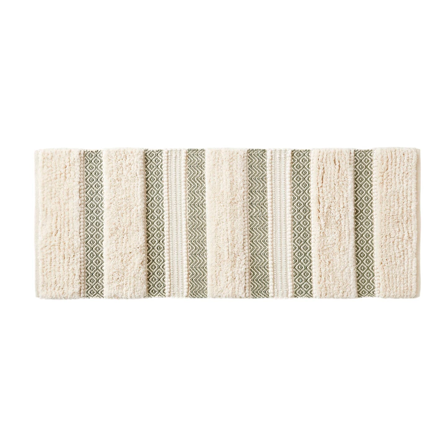 Asher Woven Texture Stripe Bath Rug